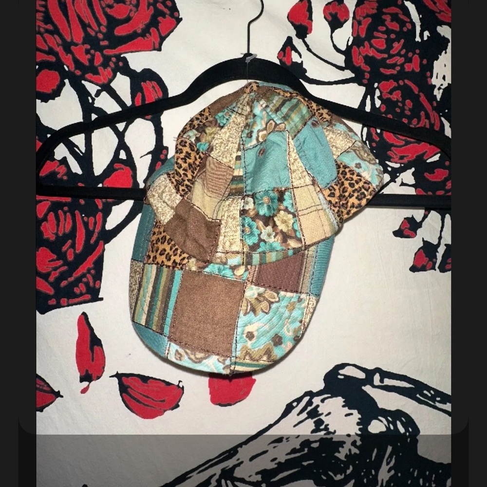 Y2K Patchwork Cap with Animal Print